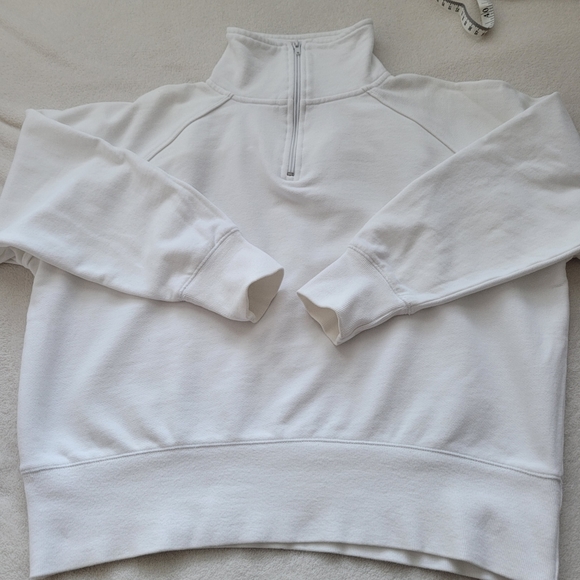 Sport 1/4 Zip Mock Neck Wide Sweatshirt EUC Women's Medium White | SKYR - Picture 8 of 9